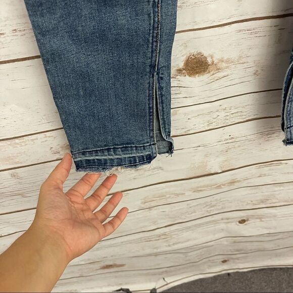 Free People Kentucky Blue Split Ankle Skinny Jeans - Picture 4 of 7